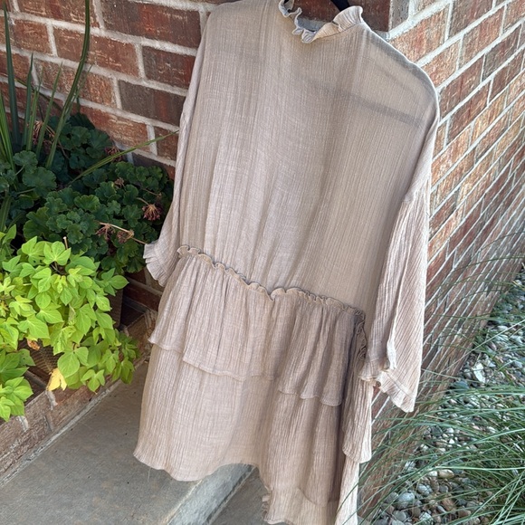 EASEL Ladies M Tan Dolman Sleeve Open Cardigan Casual Resort Wear Duster/Kimono - Picture 7 of 8